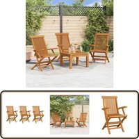 Gartenstühle 3 Stk. Massivholz Teak - Gartenstühle - Teakholzmöbel - Outdoormöbel - Gartenmöbelset - Klappbarer Stuhl Gartenstühle 3 Stk. Massivholz Teak - Gartenstühle - Teakholzmöbel - Outdoormöbel - Gartenmöbelset - Klappbarer Stuhl von VIDAXL