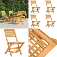 Gartenstühle 4 Stk. Klappbar 47x62x90 cm Massivholz Teak - Teakholzgartenstuhl - Klappbarer Gartenstuhl - Gartenstühle Set - Outdoor Möbel von VIDAXL