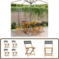 Gartenstühle 4 Stk. Klappbar Schwarz Poly Rattan & Massivholz - Klappstuhl - Gartenstuhl - Outdoor Möbel - Esszimmerstuhl - Terrassentisch Gartenstühle 4 Stk. Klappbar Schwarz Poly Rattan & Massivholz - Klappstuhl - Gartenstuhl - Outdoor Möbel - Esszimmerstuhl - Terrassentisch von VIDAXL