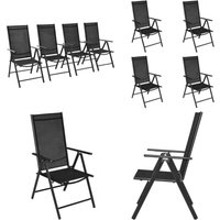 Gartenstühle Klappbar 4 Stk. Aluminium und Textilene Schwarz - Gartensaßsessel - Gartenstühle Klappbar - Outdoor Möbel - Aluminium Gartenstühle von VIDAXL