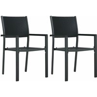 Gartenstühle 2 Stk. Gartensessel Schwarz Kunststoff Rattan-Optik vidaXL von BONNEVIE