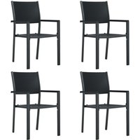 Vidaxl - Gartenstühle 4 Stk. Schwarz Kunststoff Rattan-Optik von VIDAXL