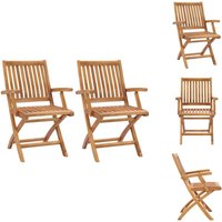 Gartenstühle - Living Klappbare Gartenstühle 2 Stk. Massivholz Teak von VIDAXL