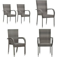 Gartenstühle Stapelbar 2 Stk. Grau Poly Rattan - Gartensaison - Gartenmöbel - Outdoor Möbel - Stapelbares Stuhl - Gartenstuhl Set - Home & Living Gartenstühle Stapelbar 2 Stk. Grau Poly Rattan - Gartensaison - Gartenmöbel - Outdoor Möbel - Stapelbares Stuhl - Gartenstuhl Set - Home & Living von VIDAXL