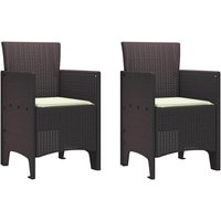 Gartenstuhl 2 pcs Braun 53 x 49 x 85 cm pp Vidaxl von VIDAXL
