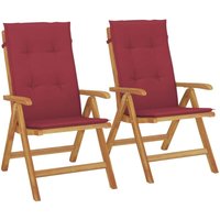 Gartenstühle mit Kissen 2 Stk. Massivholz Teak vidaXL Gartenstühle mit Kissen 2 Stk. Massivholz Teak vidaXL von VIDAXL