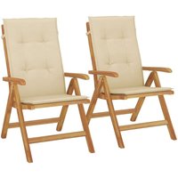 Gartenstühle mit Kissen 2 Stk. Massivholz Teak vidaXL Gartenstühle mit Kissen 2 Stk. Massivholz Teak vidaXL von VIDAXL