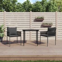 VidaXL Gartenstühle mit Kissen 2 Stk. Schwarz 54x61x83 cm Poly Rattan von JINLEFU