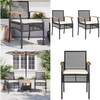 Vidaxl - Gartenstühle mit Kissen 2 Stk. Schwarz Poly Rattan Akazienholz - Gartensessel - Gartenstühle - Outdoor Möbel - Rattan Gartenmöbel Vidaxl - Gartenstühle mit Kissen 2 Stk. Schwarz Poly Rattan Akazienholz - Gartensessel - Gartenstühle - Outdoor Möbel - Rattan Gartenmöbel von VIDAXL