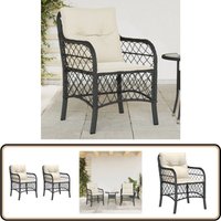 Gartenstühle mit Kissen 2 Stk. Schwarz Poly Rattan - Gartenstühle - Outdoor Möbel - Rattan Gartenmöbel - Gartenmöbel Set - Balkonmöbel von VIDAXL