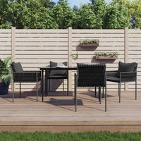 VidaXL Gartenstühle mit Kissen 4 Stk. Schwarz 54x61x83 cm Poly Rattan VidaXL Gartenstühle mit Kissen 4 Stk. Schwarz 54x61x83 cm Poly Rattan von JINLEFU