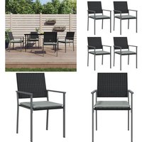 Vidaxl - Gartenstühle mit Kissen 4 Stk. Schwarz 54x62,5x89cm Poly Rattan - Gartenstühle - Outdoor Möbel - Terrassentisch - Lounge Set - Balkonmöbel Vidaxl - Gartenstühle mit Kissen 4 Stk. Schwarz 54x62,5x89cm Poly Rattan - Gartenstühle - Outdoor Möbel - Terrassentisch - Lounge Set - Balkonmöbel von VIDAXL
