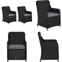 Vidaxl - Gartenstühle mit Polster 2 Stk. Poly Rattan Schwarz - Gartensessel - Outdoor Möbel - Gartenstuhl - Polyrattan Möbel - Balkonmöbel - Home & von VIDAXL