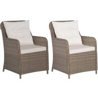 Gartenstühle mit Polstern 2 Stk. Poly Rattan Braun - Vidaxl von VIDAXL