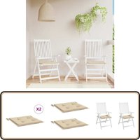 Gartenstuhl-Kissen 2 Stk. Beige 50x50x3 cm Oxford-Gewebe - Gartenkissen - Sitzkissen - Outdoor-Kissen - Balkonkissen - Terrasse Gartenstuhl-Kissen 2 Stk. Beige 50x50x3 cm Oxford-Gewebe - Gartenkissen - Sitzkissen - Outdoor-Kissen - Balkonkissen - Terrasse von VIDAXL