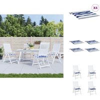 Vidaxl - Gartenstuhl-Kissen 4 Stk. Blau & Weiß Gestreift 40x40x3cm Stoff - Gartenkissen - Sitzkissen - Balkonkissen - Außendeko - Zierkissen Vidaxl - Gartenstuhl-Kissen 4 Stk. Blau & Weiß Gestreift 40x40x3cm Stoff - Gartenkissen - Sitzkissen - Balkonkissen - Außendeko - Zierkissen von VIDAXL