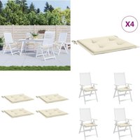 Gartenstuhl-Kissen 4 Stk. Creme 40x40x3 cm Oxford-Gewebe - Sitzkissen - Gartenkissen - Balkonkissen - Oxford-Gewebe - Cremefarben - Home & Living von VIDAXL