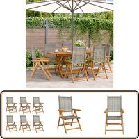 Gartenstuhl Verstellbar 6 Stk. Grau Poly Rattan Massivholz - Gartenstuhl - Esszimmerstuhl - Outdoor Möbel - Balkonmöbel - Terrasse Gartenstuhl Verstellbar 6 Stk. Grau Poly Rattan Massivholz - Gartenstuhl - Esszimmerstuhl - Outdoor Möbel - Balkonmöbel - Terrasse von VIDAXL