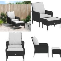 Gartenstuhl mit Fußhocker Schwarz Poly Rattan - Gartenstuhl - Esszimmerstuhl - Outdoor Möbel - Lounge Set - Balkonmöbeln - Home & Living Gartenstuhl mit Fußhocker Schwarz Poly Rattan - Gartenstuhl - Esszimmerstuhl - Outdoor Möbel - Lounge Set - Balkonmöbeln - Home & Living von VIDAXL