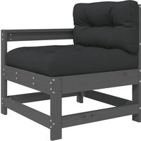 Gartenstuhl mit Kissen Grau Massivholz Kiefer Vidaxl von VIDAXL