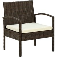 Gartenstuhl mit Kissen Poly Rattan Braun Vidaxl von VIDAXL