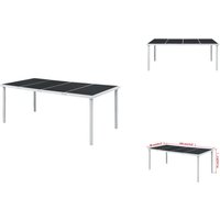 Gartentisch 190x90x74 cm Schwarz Stahl - Esstisch - Gartentisch - Outdoortisch - Glastisch - Stahltisch von VIDAXL