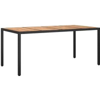 Gartentisch 190x90x75 cm Poly Rattan und Akazienholz Schwarz - Vidaxl von VIDAXL