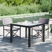 Gartentisch 90x90x75 cm Gehärtetes Glas Poly Rattan Schwarz vidaXL Gartentisch 90x90x75 cm Gehärtetes Glas Poly Rattan Schwarz vidaXL von VIDAXL