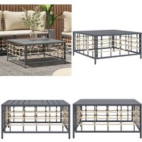 Gartentisch Anthrazit 70x70x34 cm Poly Rattan - Gartentisch - Outdoor Möbel - Lounge Set - Terrassenmöbel - Polyrattan - Home & Living von VIDAXL