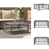 Gartentisch Anthrazit 70x70x34 cm Poly Rattan - Gartentisch - Outdoor Möbel - Lounge Set - Terrassenmöbel - Polyrattan von VIDAXL