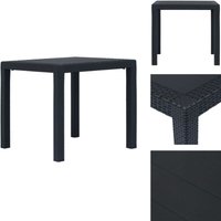 Gartentisch Anthrazit 79x79x72 cm Kunststoff Rattan-Optik - Gartentisch - Kunststoffe Möbel - Rattan Optik - Gartenmöbel - Außentisch von VIDAXL