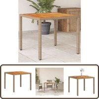 Gartentisch Beige 90x90x75 cm Poly Rattan Akazienholz - Gartentisch - Esstisch - Outdoortisch - Terrassenmöbel - Balkonmöbel Gartentisch Beige 90x90x75 cm Poly Rattan Akazienholz - Gartentisch - Esstisch - Outdoortisch - Terrassenmöbel - Balkonmöbel von VIDAXL