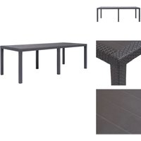 Gartentisch Braun 220x90x72 cm Kunststoff Rattan-Optik - Gartentisch - Esstisch - Rattan Optik - Kunststoffe Möbel - Wetterfest von VIDAXL