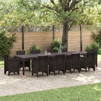 Gartentisch Braun 350 x 100 x 73 cm Poly-Rattan vidaXL von VIDAXL