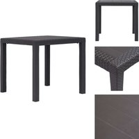 Gartentisch Braun 79x79x72 cm Kunststoff Rattan-Optik - Gartentisch - Kunststoffe Möbel - Rattan Optik - Esstisch - Gartenmöbel von VIDAXL