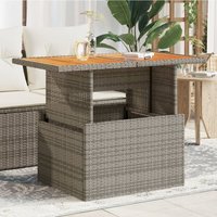 Gartentisch Grau 100x55x73 cm Poly Rattan und Akazienholz - Vidaxl von VIDAXL
