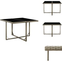 Gartentisch Grau 109x107x74 cm Poly Rattan und Glas - Gartentisch - Outdoor-Tisch - Rattan Tisch - Gartenmöbel - Balkonmöbel Gartentisch Grau 109x107x74 cm Poly Rattan und Glas - Gartentisch - Outdoor-Tisch - Rattan Tisch - Gartenmöbel - Balkonmöbel von VIDAXL
