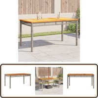 Gartentisch Grau 140x80x75 cm Poly Rattan Akazienholz - Gartentisch - Esstisch - Outdoortisch - Terrassenmöbel - Gartenmöbelset Gartentisch Grau 140x80x75 cm Poly Rattan Akazienholz - Gartentisch - Esstisch - Outdoortisch - Terrassenmöbel - Gartenmöbelset von VIDAXL