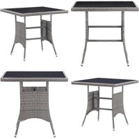 Gartentisch Grau 80x80x74 cm Poly Rattan - Gartentisch - Esstisch - Terrassenmöbel - Gartenmöbel - Polyrattan - Home & Living von VIDAXL