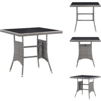 Vidaxl - Gartentisch Grau 80x80x74 cm Poly Rattan - Gartentisch - Esstisch - Terrassenmöbel - Gartenmöbel - Polyrattan von VIDAXL