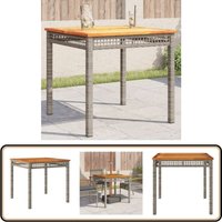 Vidaxl - Gartentisch Grau 80x80x75 cm Poly Rattan Akazienholz - Gartentisch - Esstisch - Outdoortisch - Terrassenmöbel - Gartenmöbelset Vidaxl - Gartentisch Grau 80x80x75 cm Poly Rattan Akazienholz - Gartentisch - Esstisch - Outdoortisch - Terrassenmöbel - Gartenmöbelset von VIDAXL