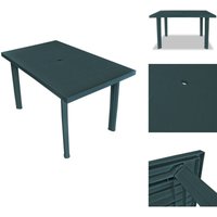Gartentisch Grün 126x76x72 cm Kunststoff - Gartentisch - Kunststoffe Möbel - Outdoor Tisch - Esstisch Garten - Wetterfestes Mobiliar von VIDAXL