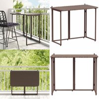 Gartentisch Klappbar Braun 90x51x75 cm Poly Rattan - Vidaxl von VIDAXL