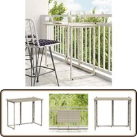 Gartentisch Klappbar Hellgrau 90x51x75 cm Poly Rattan - Vidaxl von VIDAXL