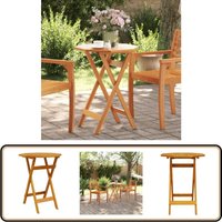 Gartentisch Klappbar Ø60x75 cm Massivholz Akazie - Gartentisch - Akasienholzttisch - Outdoortisch - Balkontisch - Terrassenmöbel von VIDAXL