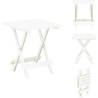 Gartentisch Klappbar Weiß 45x43x50 cm Kunststoff - Gartentisch - Klapptisch - Outdoortisch - Plastiktisch - Weißer Tisch von VIDAXL