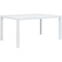 Gartentisch,Terrassentisch Weiß 150 x 90 x 72 cm Kunststoff Rattan-Optik vidaXL von BONNEVIE
