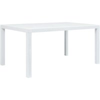 Gartentisch Weiß 150x90x72 cm Kunststoff Rattan-Optik - Vidaxl von VIDAXL