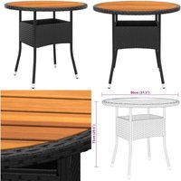 Gartentisch Ø80x75 cm Akazienholz und Poly Rattan Schwarz - Gartentisch - Outdoor-Tisch - Terrassenmöbel - Gartenmöbelset - Balkontisch - Home & Gartentisch Ø80x75 cm Akazienholz und Poly Rattan Schwarz - Gartentisch - Outdoor-Tisch - Terrassenmöbel - Gartenmöbelset - Balkontisch - Home & von VIDAXL