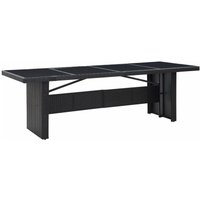 Gartentisch Schwarz 240x90x74 cm Poly-Rattan und Glas Vidaxl von VIDAXL
